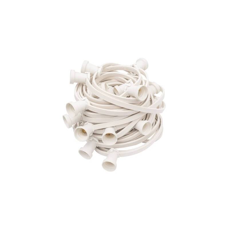 Guirlande Guinguette cable blanc 10m 15 douilles E27