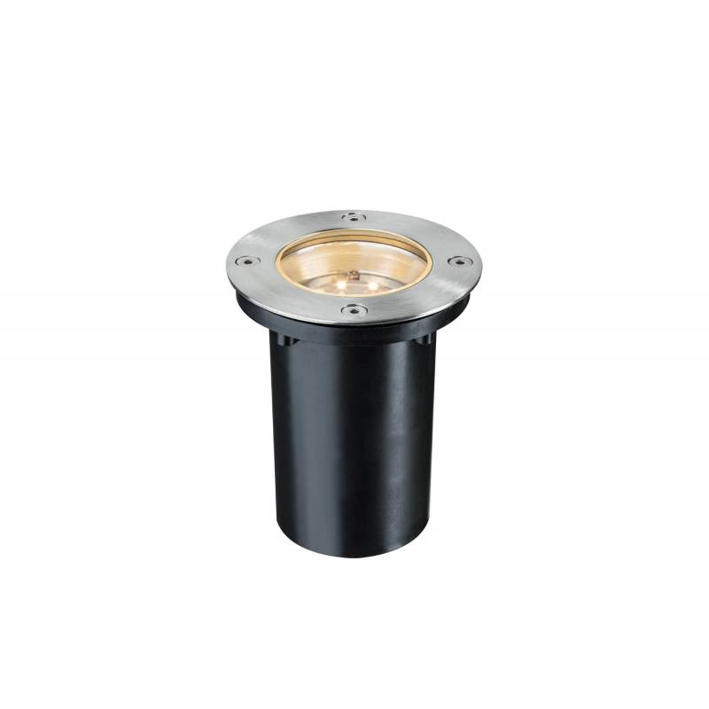 Spot led encastré sol extérieur rond acier 1,2W blanc chaud professionnel