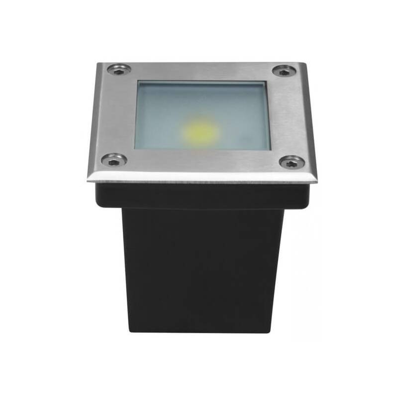 Spot LED encastrable extérieur carré blanc chaud 5W professionnel