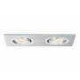 Spot double encastrable led orientable rectangle alu brossé 2X3W professionnel