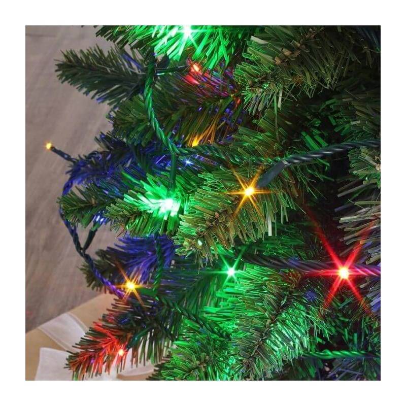 Guirlande lumineuse 36,5M LED multicolore 8 animations câble vert IP44