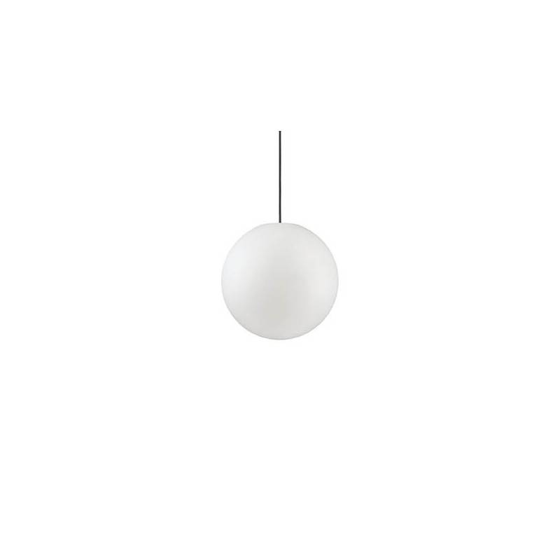 Suspension boule 30CM plastique E27 guinguette blanc IP44 extérieur