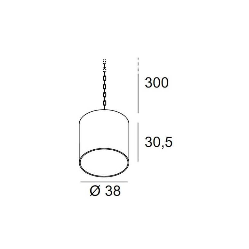 Suspension classique aluminium plastique anthracite IP44 étanche professionnel