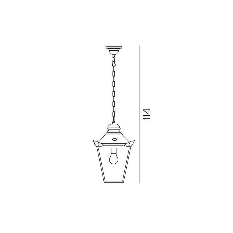 Suspension jardin lanterne cuivre IP44 extérieur professionnel