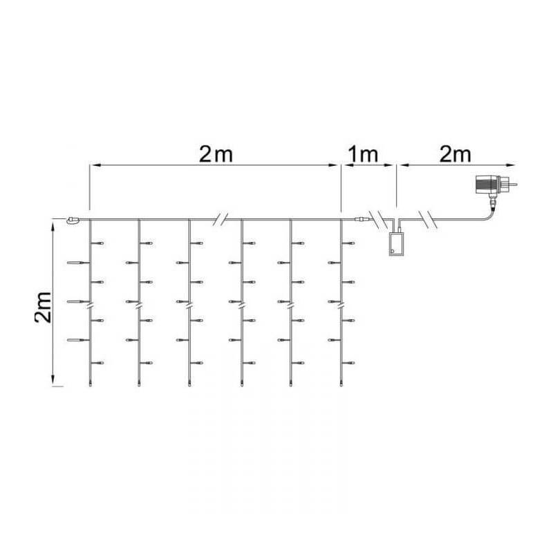 Rideaux lumineux led Bleu 2X2 mètres professionnel