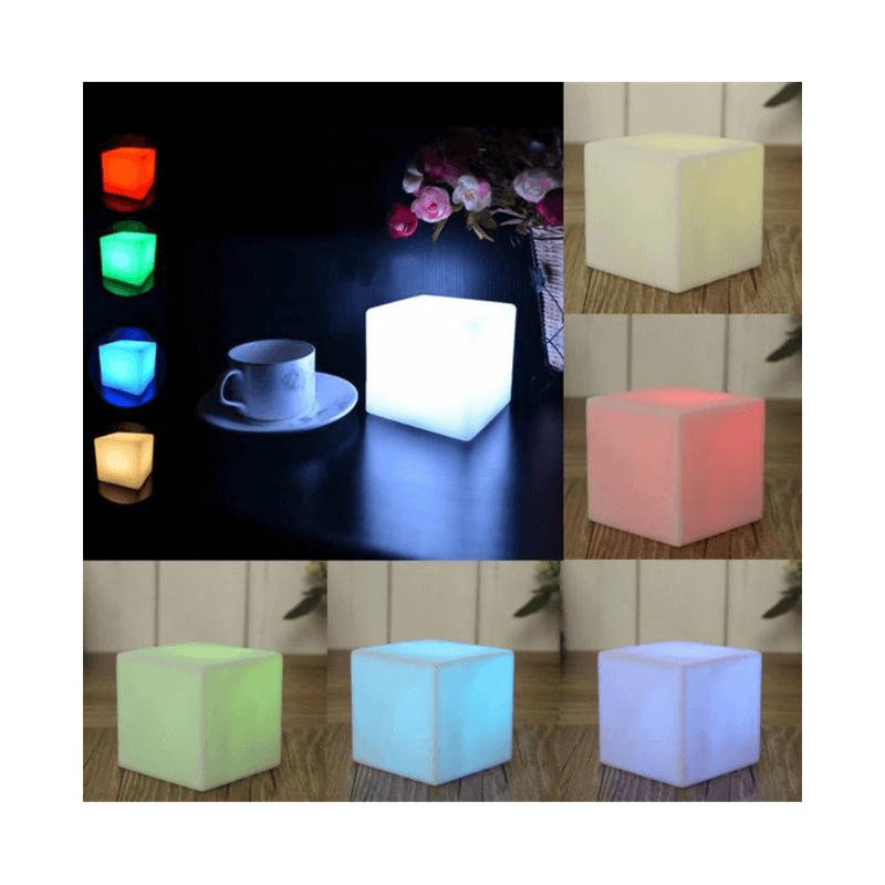 Mini cube lumineux led multicolore RVB piles sans fil autonome