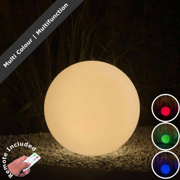 Boule lumineuse extérieur 50CM blanche LED 4W RGB IP44 12V Garden Pro professionnel