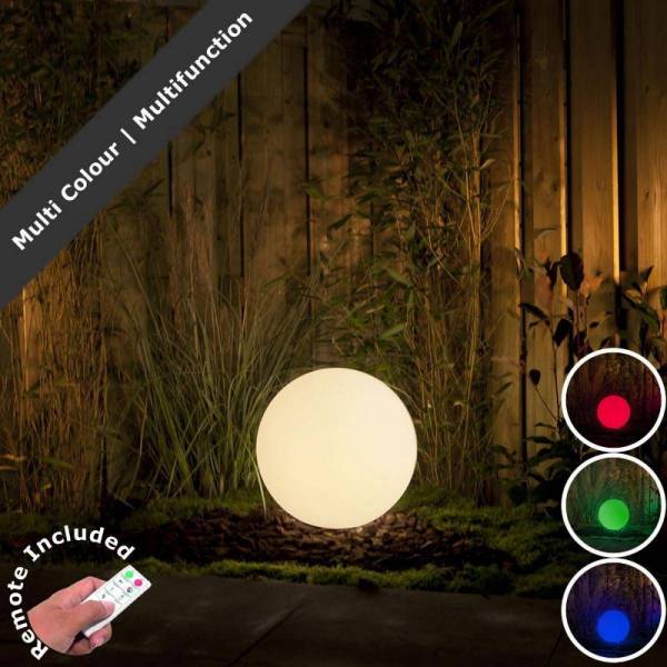 Boule lumineuse extérieur 30CM blanche LED RGB 2W 12V IP44 Garden Pro professionnel