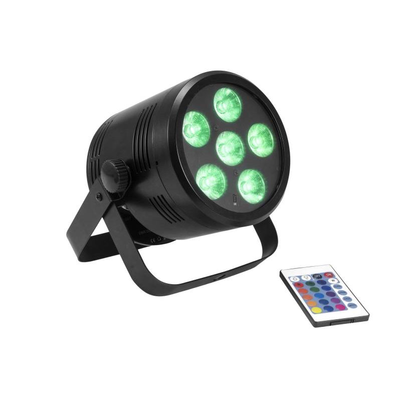 Projecteur scénique rechargeable 6 LED RGBW DMX 24W professionnel