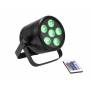 Projecteur scénique rechargeable 6 LED RGBW DMX 24W professionnel