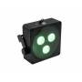 Projecteur rechargeable plat LED RGBW DMX 24W noir 3 faisceaux professionnel