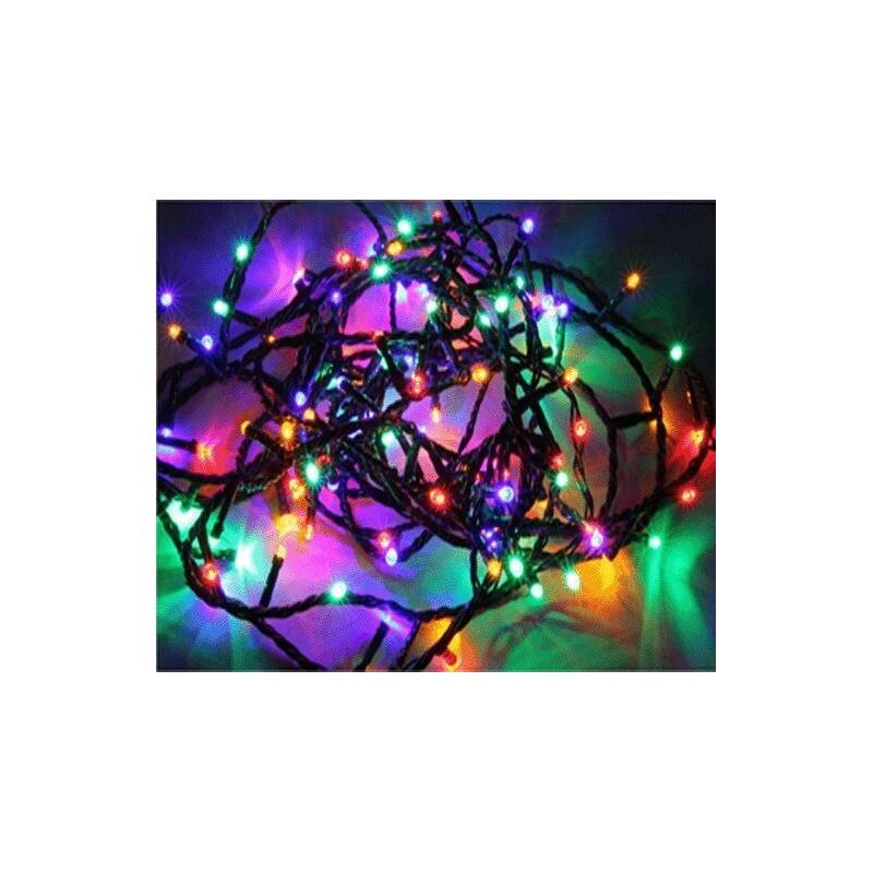 Guirlande lumineuse 36,5M LED multicolore 8 animations câble vert IP44