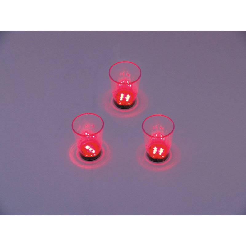 Verre shooter lumineux Rouge par 3 piles professionnel