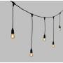 Guirlande Guinguette suspension 5M 8 douilles E27 cable noir hauteur 70CM