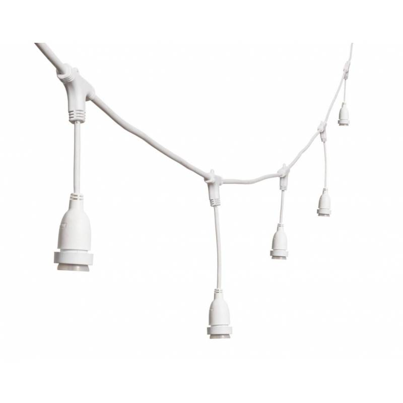 Guirlande Guinguette stalactite 5M 8 douilles E27 cable blanc hauteur 30CM