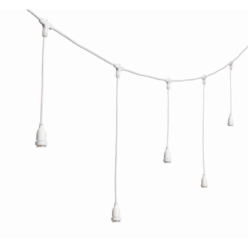 Guirlande Guinguette stalactite 5M hauteur 70CM 8 douilles E27 cable blanc