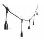 Guirlande Guinguette stalactite 5M hauteur 30CM 8 douilles E27 cable noir