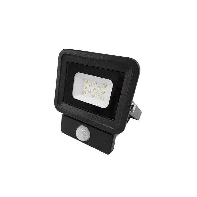 Projecteur led noir avec detecteur de mouvement 10W blanc naturel