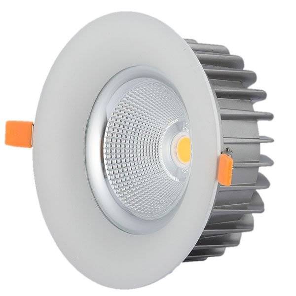 Spot encastrable plafond puissant 60W rond blanc led cob 4500K blanc neutre 5400 lumens professionnel