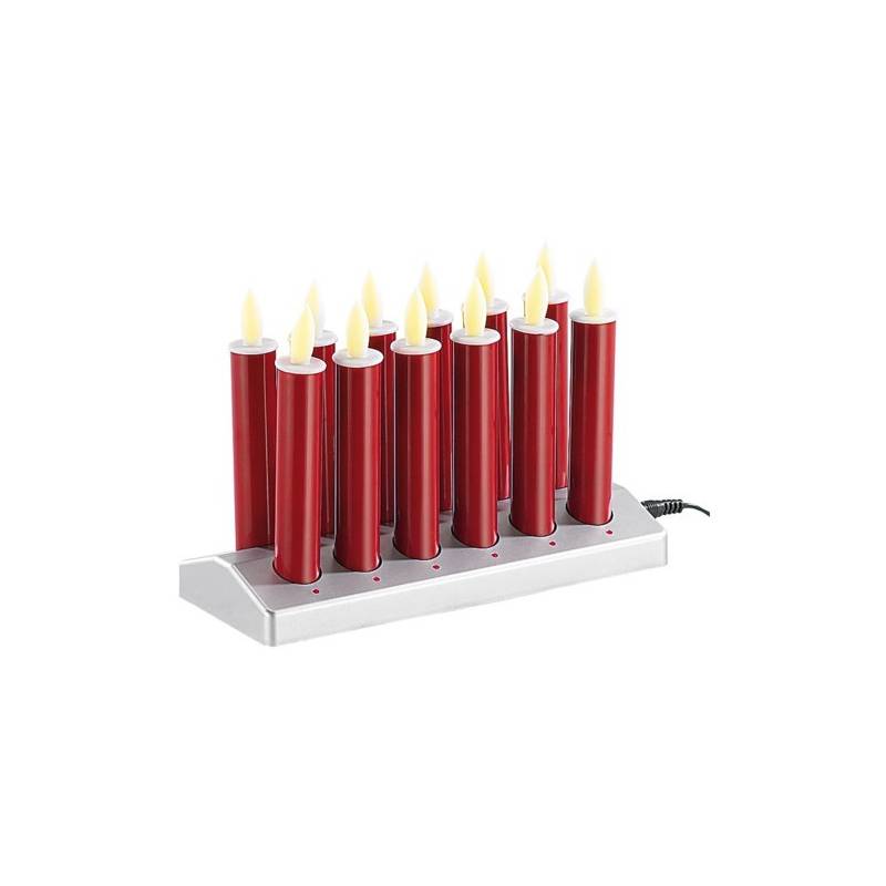 12 bougies led rouge rechargeables