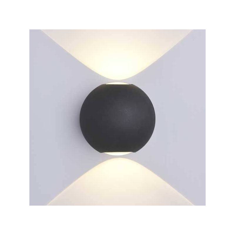 Applique murale exterieure noir Blanc neutre 4000k IP54 6W professionnel