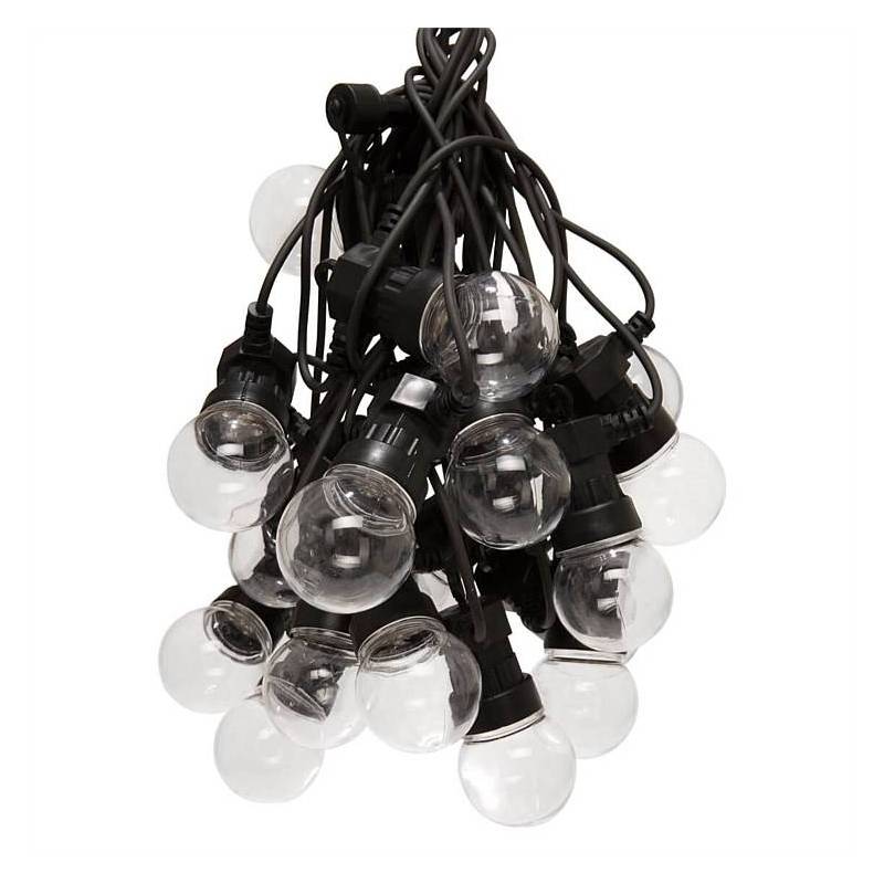 Guirlande led Guinguette Fêtes Blanc froid 10M 20 globes 6000k professionnel