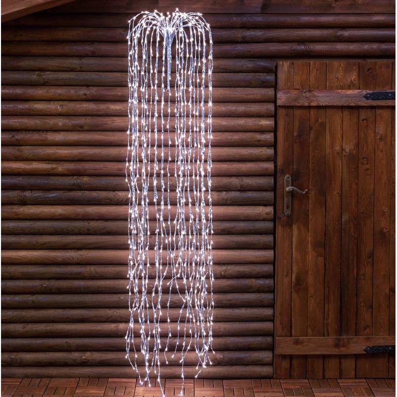 Branche lumineuse tombante 2M 736 led blanc froid flash argentée professionnel