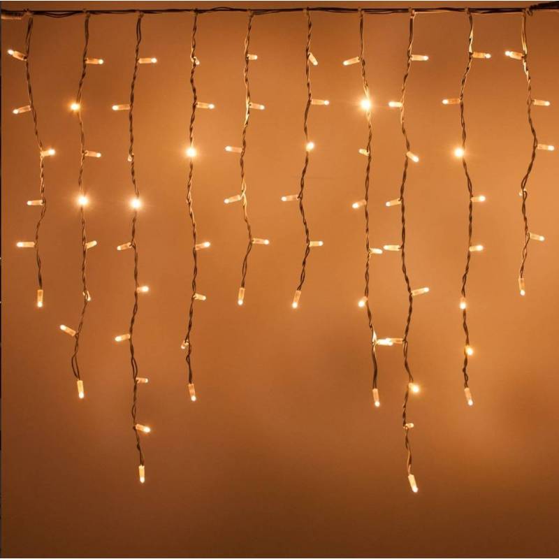 Guirlande Stalactite 3M H 90CM 228 LED blanc chaud câble blanc 230V ILLUPRO professionnel