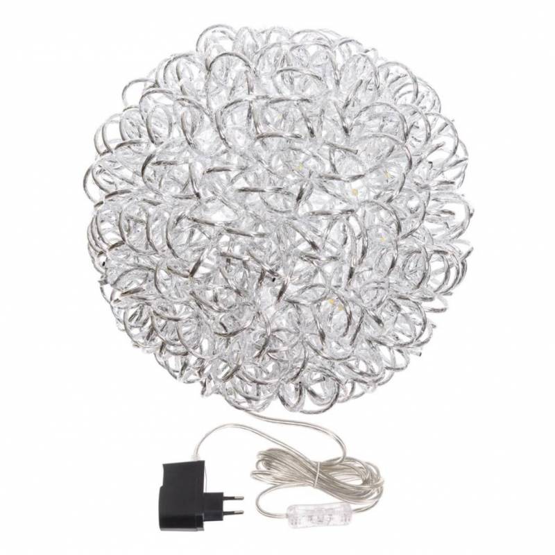 Boule lumineuse blanc chaud 40CM blanc chaud aluminium argentée professionnel