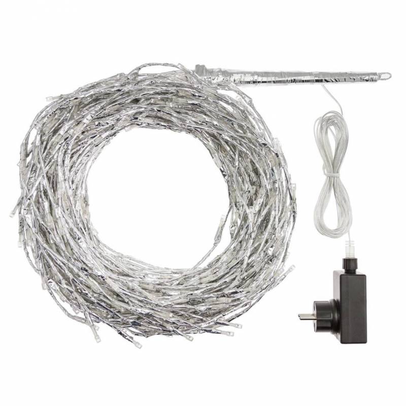 Branche lumineuse tombante flash 2M 736 LED blanc chaud argentée professionnel