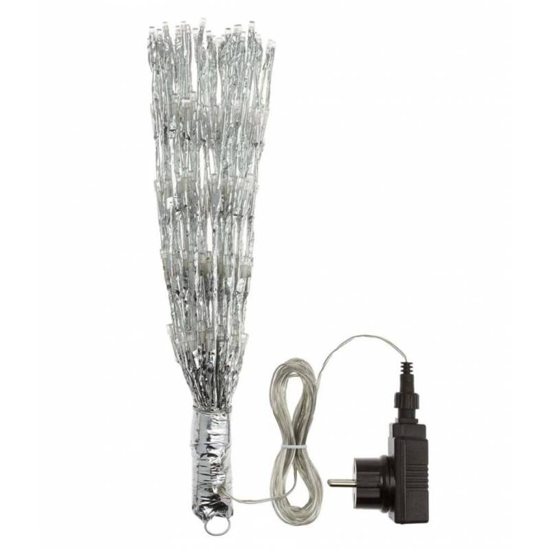 Boule lumineuse à branche flash 40 CM 120 LED banc chaud argentée professionnel