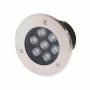 Spot led encastrable sol 7W rond en aluminium pour extérieur IP65 blanc froid 6000K professionnel