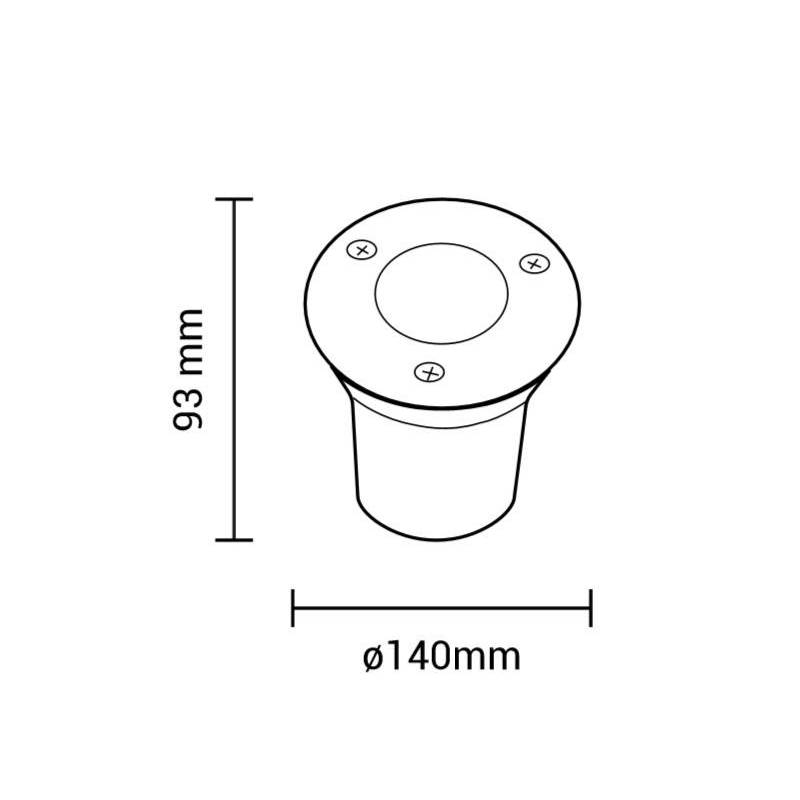 Spot led encastrable sol 5W rond en aluminium pour extérieur IP65 blanc froid 6000K professionnel