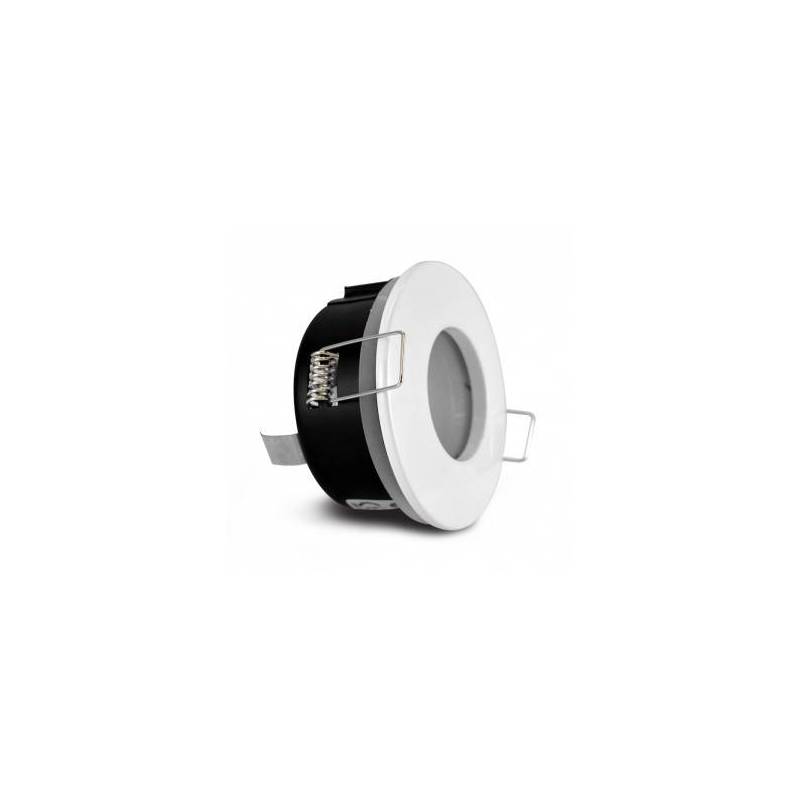 Support spot RT2012 BBC encastrable plafond IP65 rond blanc 82mm professionnel