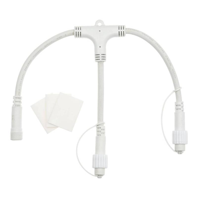 Connecteur 2 sorties blanc pour guirlande guinguette IP44 LUXA professionnel