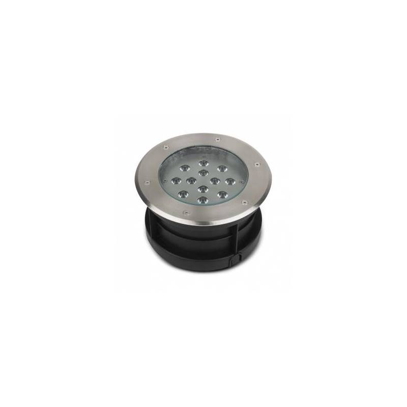 Spot extérieur encastrable sol 12W rond 210mm INOX 316 IP67 4000K blanc neutre professionnel