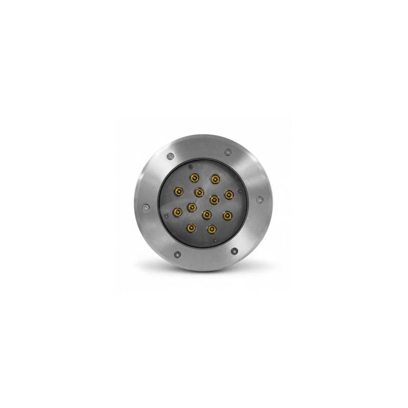 Spot extérieur encastrable sol 12W rond 210mm INOX 316 IP67 4000K blanc neutre professionnel