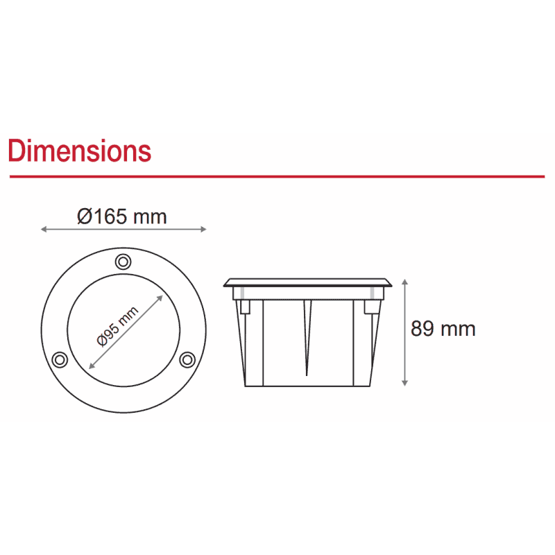 Spot led encastrable sol dimensions techniques