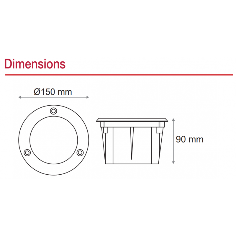 Spot led rond inox dimensions