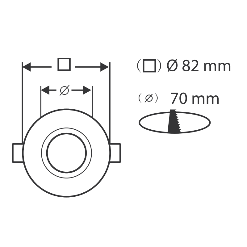 Support spot rond dimensions