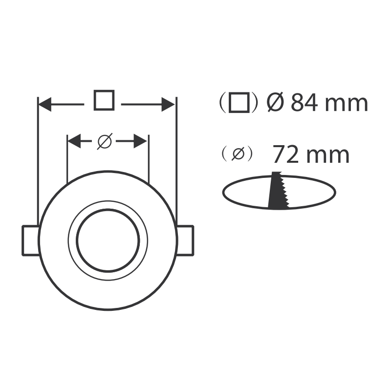 Spot rond étain rond dimensions