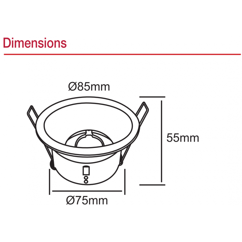 Spot encastrable plafond rond dimensions