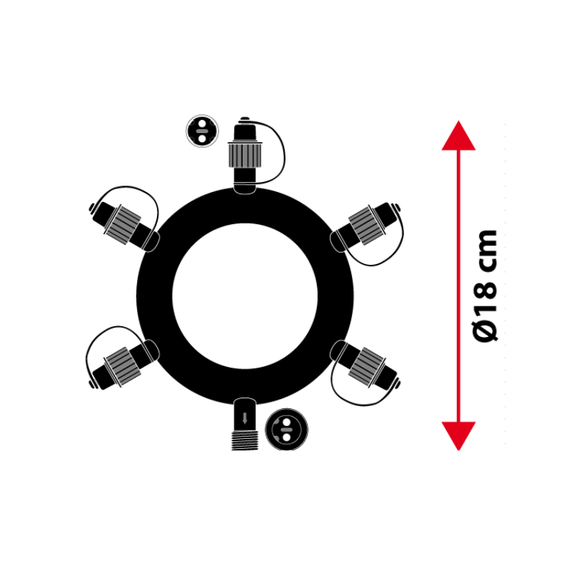 Connecteur étoile guirlande guinguette dimensions