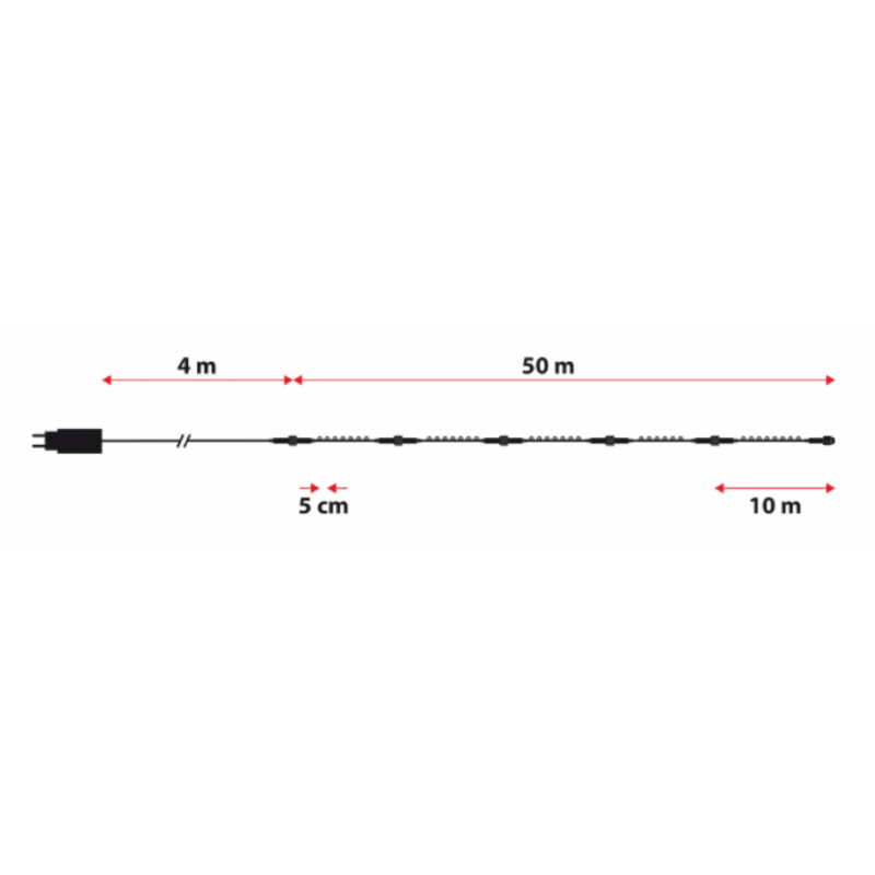 Guirlande 50M métal vert modulable professionnel dimensions