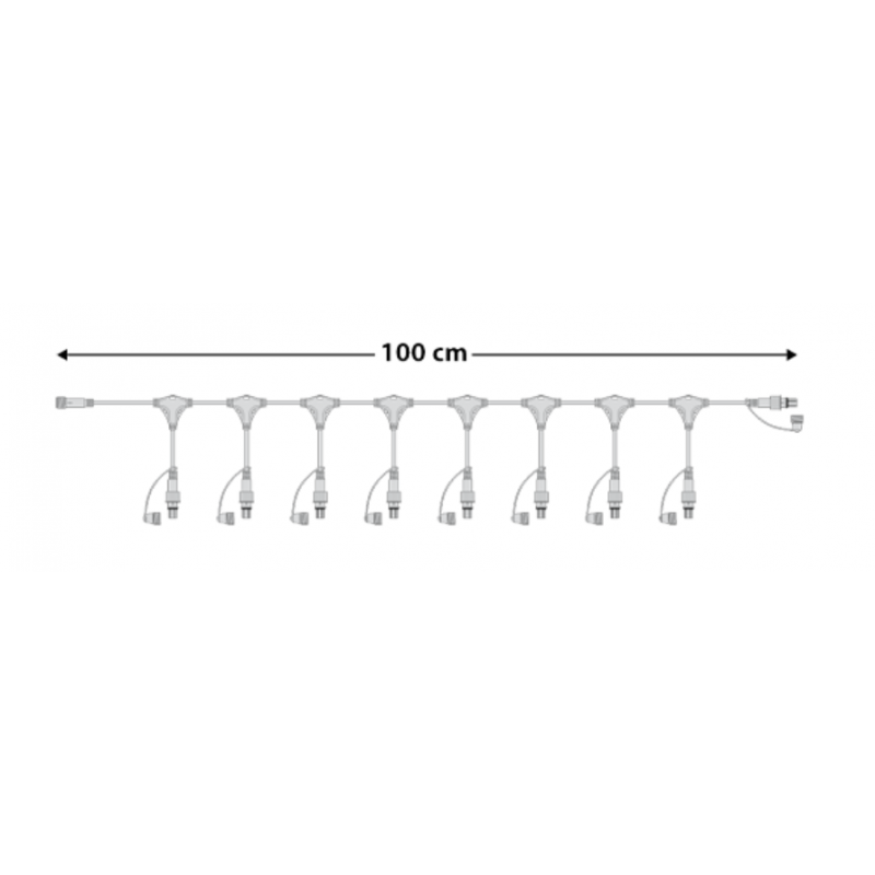 Prise rateau 1M 8 prises pour guirlande lumineuse professionnel dimensions