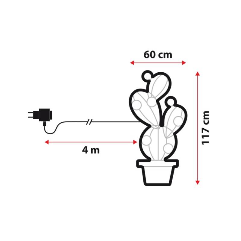 Lampe néon 12W figuier vert / blanc chaud / rose professionnel dimension