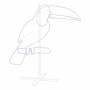 Lampe toucan 90x95 cm orange et blanc chaud professionnel