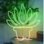 Lampe plante en pot blanc chaud / vert professionnel