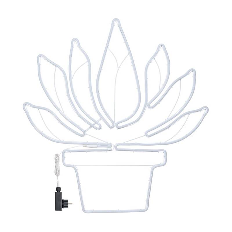 Lampe plante en pot blanc chaud / vert professionnel