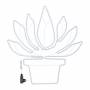 Lampe plante en pot blanc chaud / vert professionnel